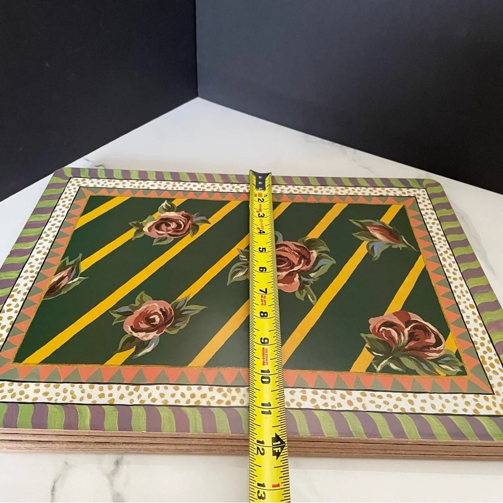 SET of 4 Torquay Rose Placemats by Mackenzie Childs